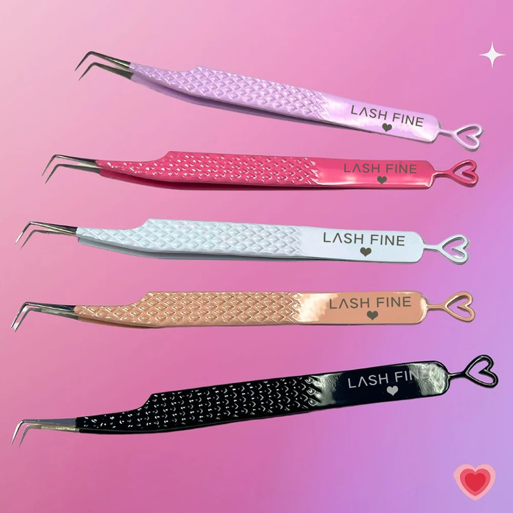 Lash Extension Tweezers - Hartvormige wimperextensions pincet Roestvrijstalen volume wimperpincet