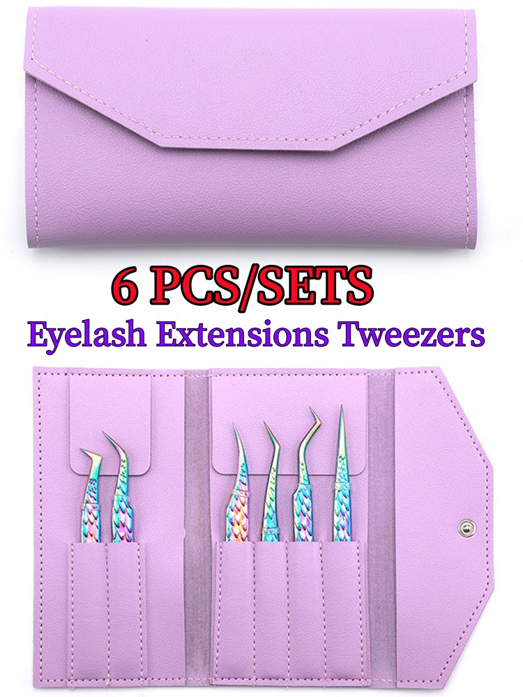 Isolation Tweezer Curved - 6PCS Wimpers Pincet Set Gebogen Isolatie