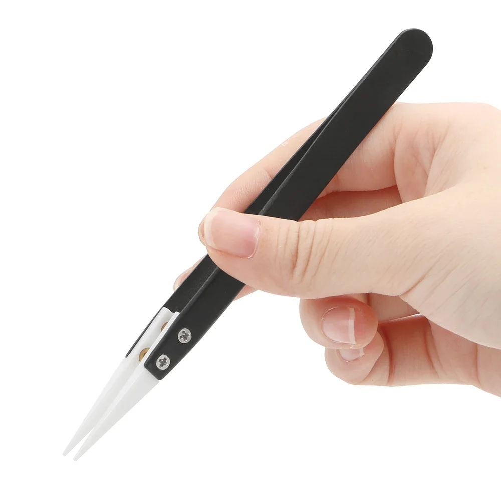 Isolation Tweezer Curved - Keramisch antistatisch pincet, industrieel roestvrijstalen keramisch