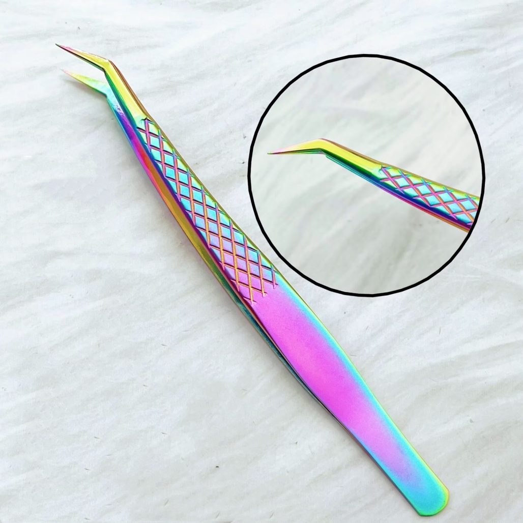 Isolation Tweezer Curved - Professionele wimperverlenging pincetset roestvrij staal recht