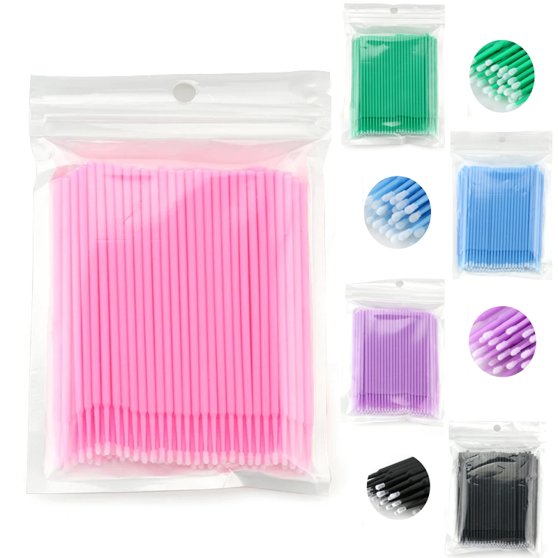 Eyelash Extension Eyeliner - Wegwerp Wimperborstels Wattenstaafje 50/100Pcs Micro-Borstels Wimpers
