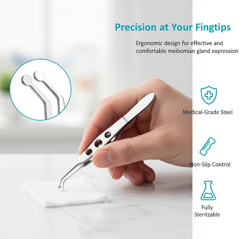 Lash Extension Tweezers - Ooglidpincet Wimpercompressor 1 Stuk, RVS Meibomian