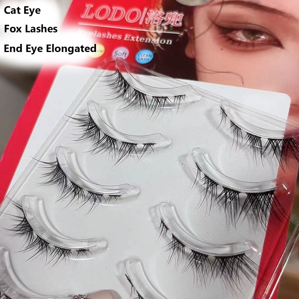 Eyelash Extension Volume Cat Eye - 5Pairs 3D Nertsen Kat Wimpers Transparant