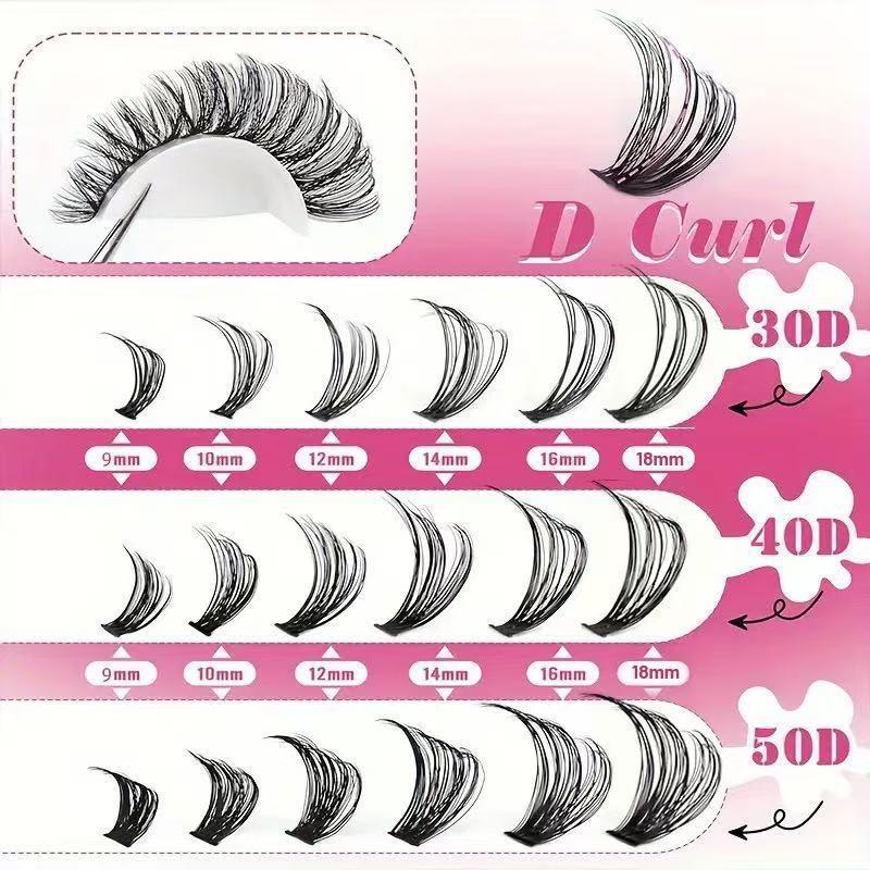 Eyelash Extension Volume Lashes - Professionele D Curl Cluster Wimperextensions Kit