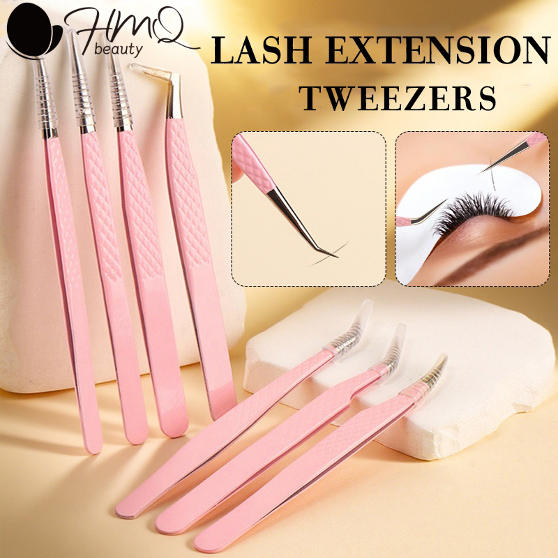 Isolation Tweezer Curved - Hoge precisie wimperverlenging pincet met vezelpunt