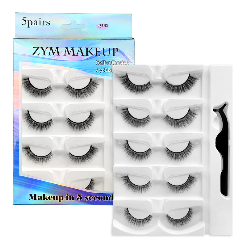 Eyelash Extension Uv Glue - 5 paar lijmvrije zelfklevende wimpers 3D