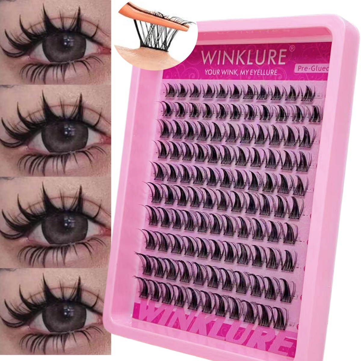 Eyelash Extension Volume Cat Eye - WINKLURE Zelfklevende Kunstwimpers Clusters Lijmvrij Anime