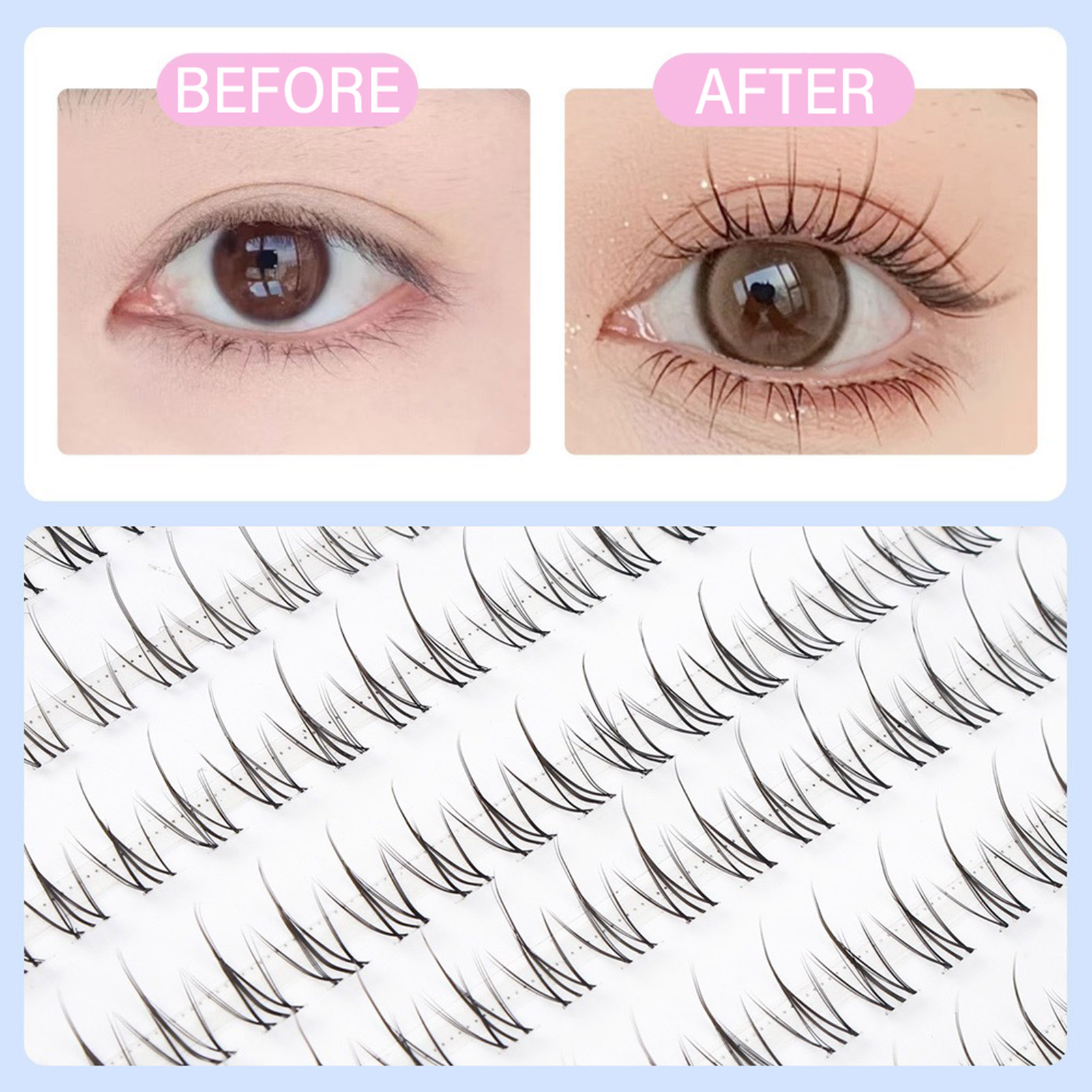Piekerige individuele wimpers  - Eyelash Extension Korean recensie en prijs